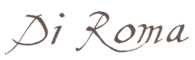 Logo Di Roma : Calligraphie Élégante et Classique Logo Di Roma en calligraphie cursive élégante de couleur marron sur fond blanc.